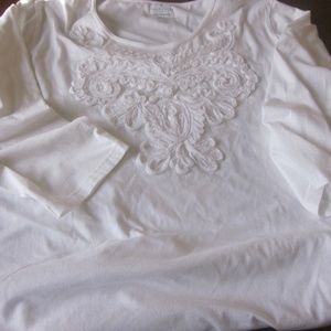 Van Heusen XXL/TTG WHITE 3/4 SLEEVES *TOP*